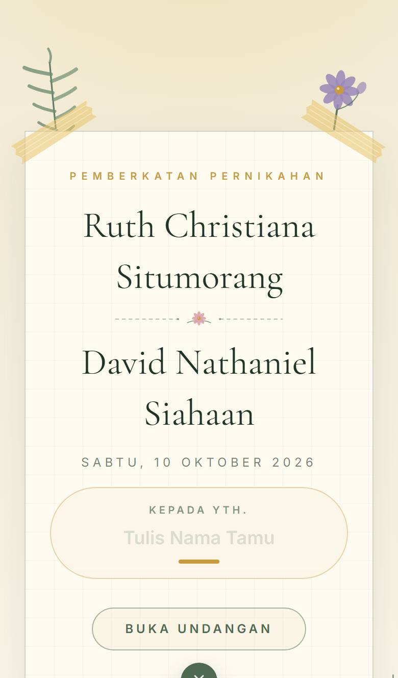 Pratinjau template undangan Kristen Garden