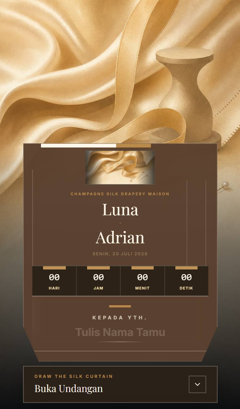 Pratinjau template undangan Luxury Champagne Silk