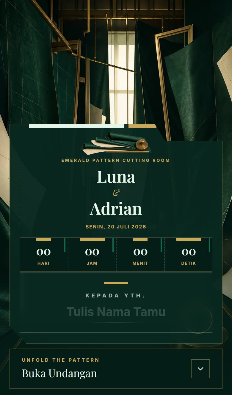 Pratinjau template undangan Luxury Emerald Atelier