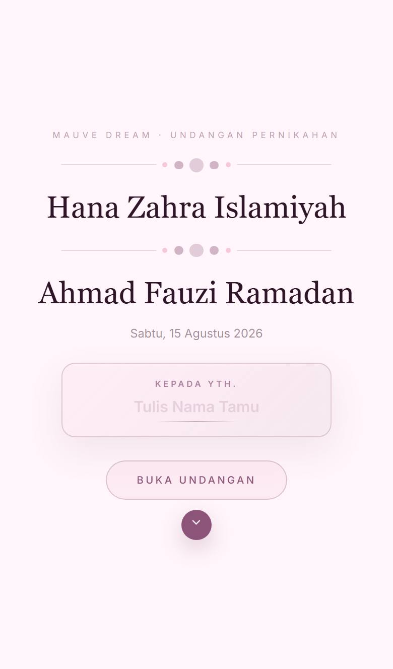Pratinjau template undangan Mauve Dream