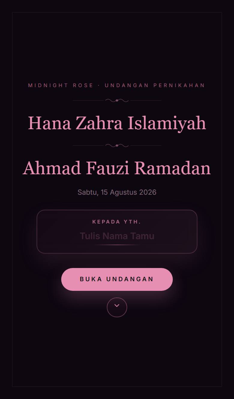 Pratinjau template undangan Midnight Rose