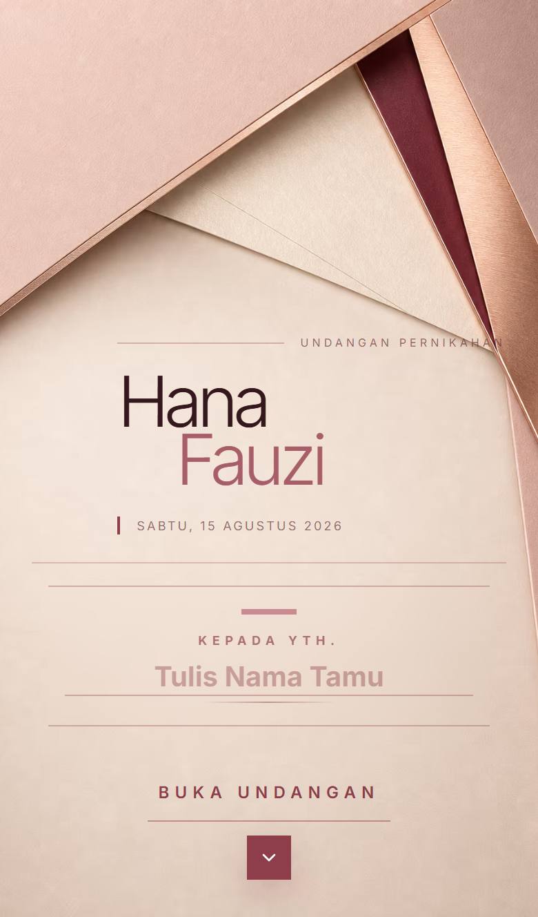 Pratinjau template undangan Minimal Rose