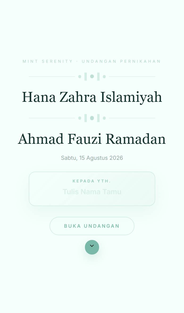 Pratinjau template undangan Mint Serenity