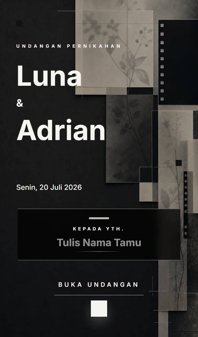 Pratinjau template undangan Modern Mono Grid