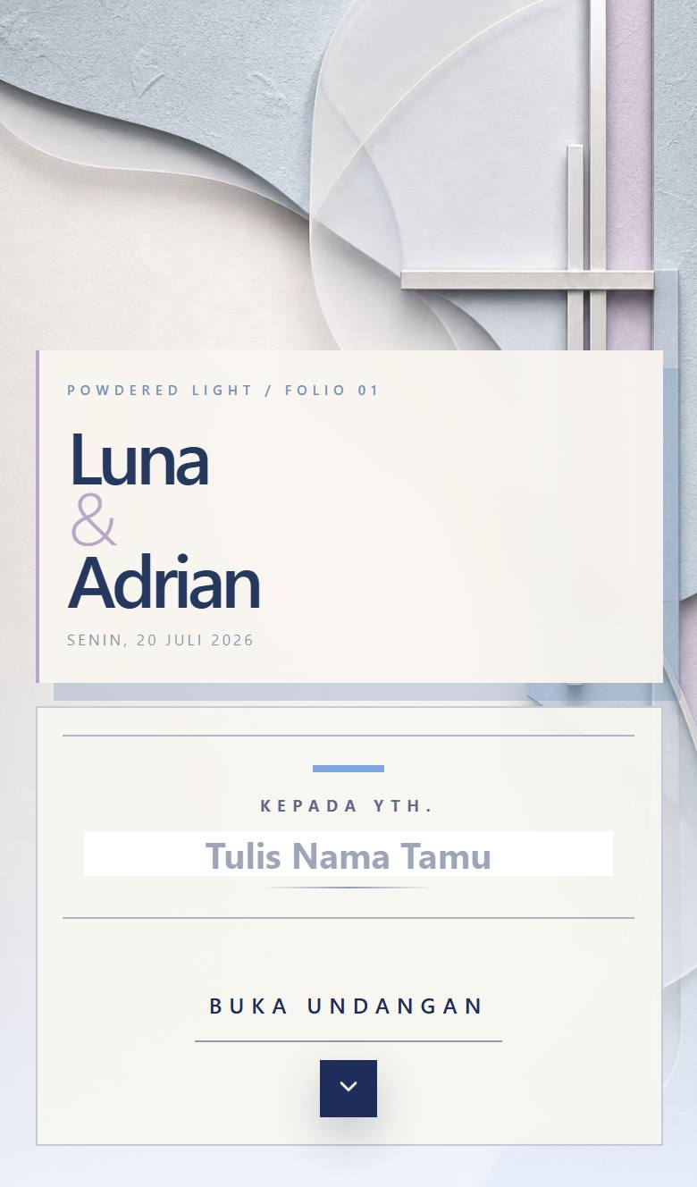 Pratinjau template undangan Modern Powder
