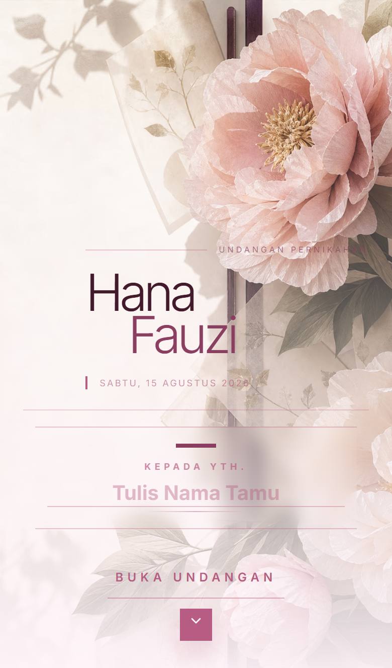 Pratinjau template undangan Peony Pink