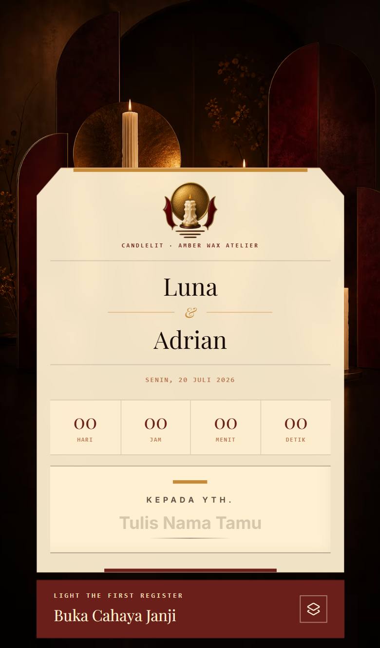 Pratinjau template undangan Romantic Candlelit
