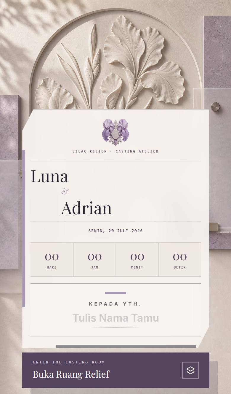 Pratinjau template undangan Romantic Dusty Lilac