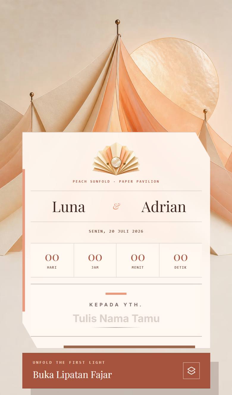 Pratinjau template undangan Romantic Peach Mist