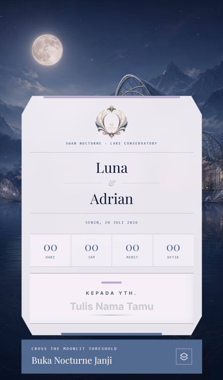 Pratinjau template undangan Romantic Swan