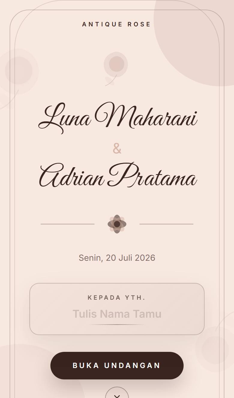 Pratinjau template undangan Rose Antique