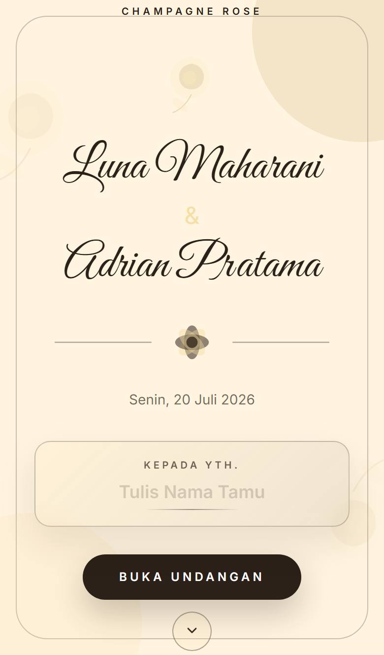 Pratinjau template undangan Rose Champagne