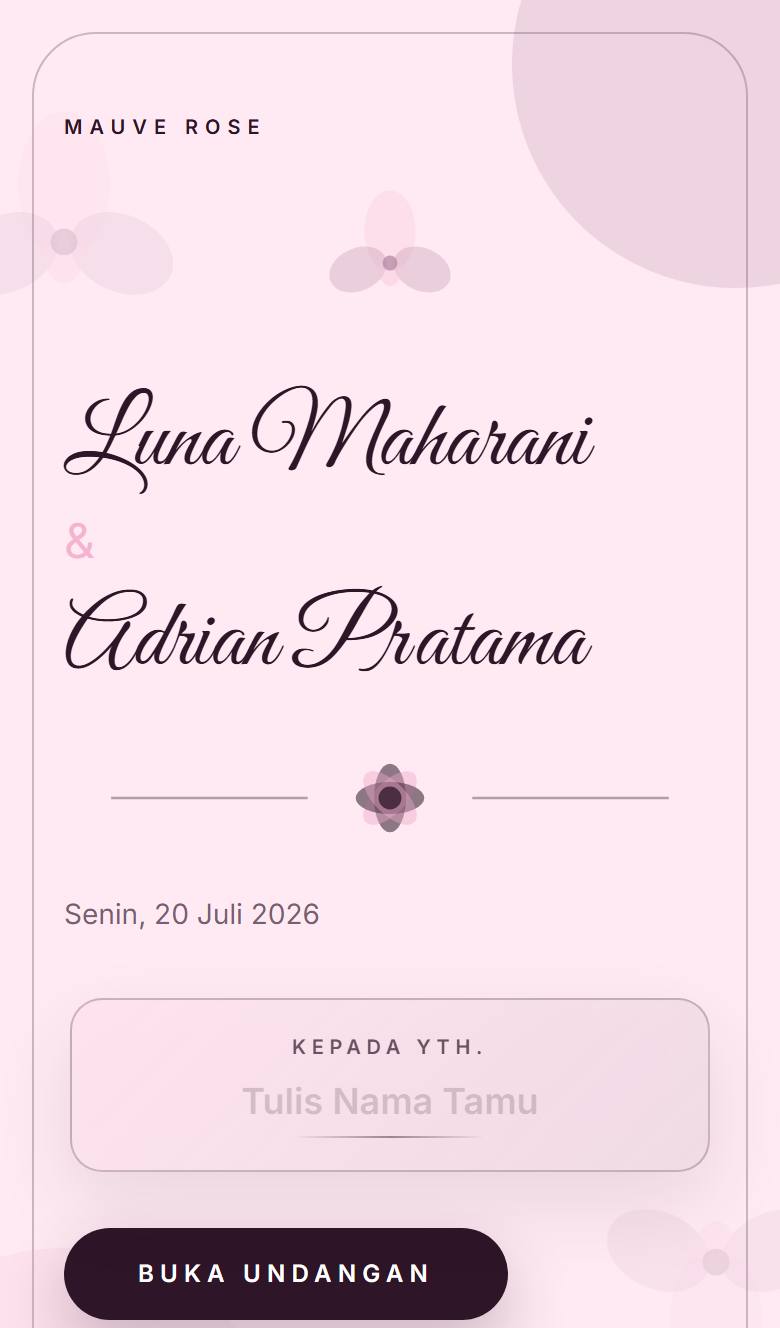 Pratinjau template undangan Rose Mauve