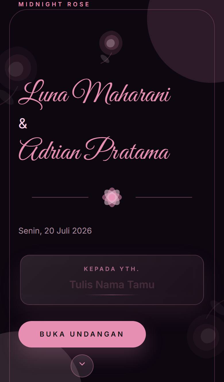 Pratinjau template undangan Rose Midnight