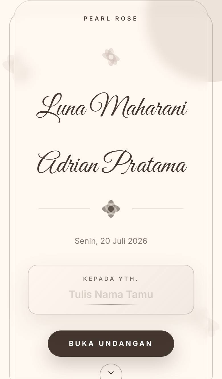 Pratinjau template undangan Rose Pearl