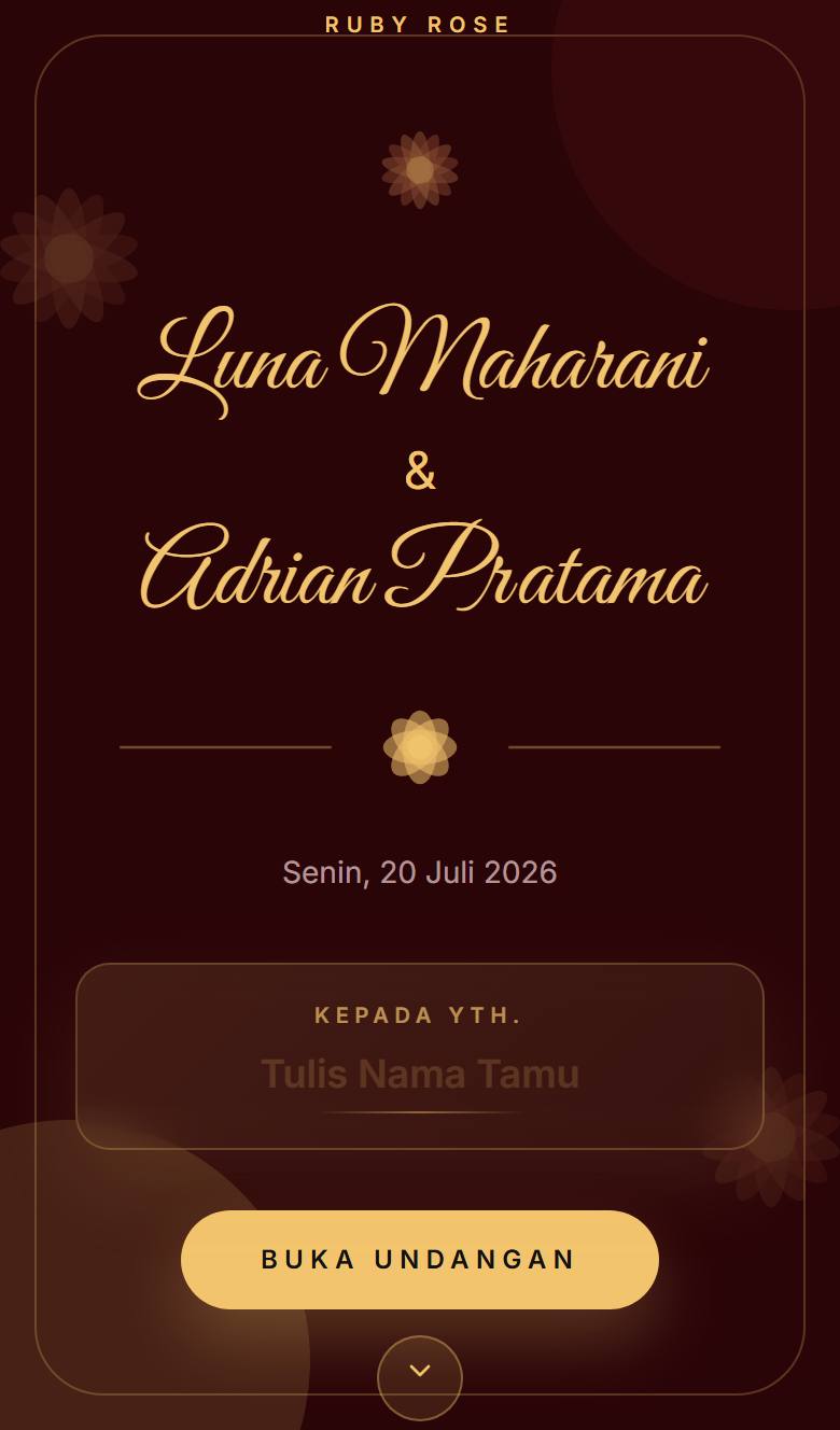 Pratinjau template undangan Rose Ruby
