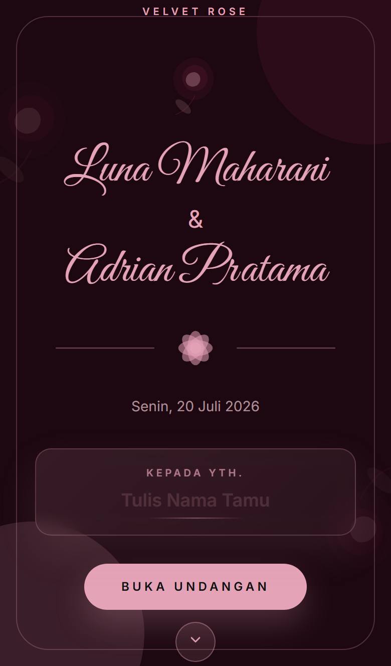Pratinjau template undangan Rose Velvet
