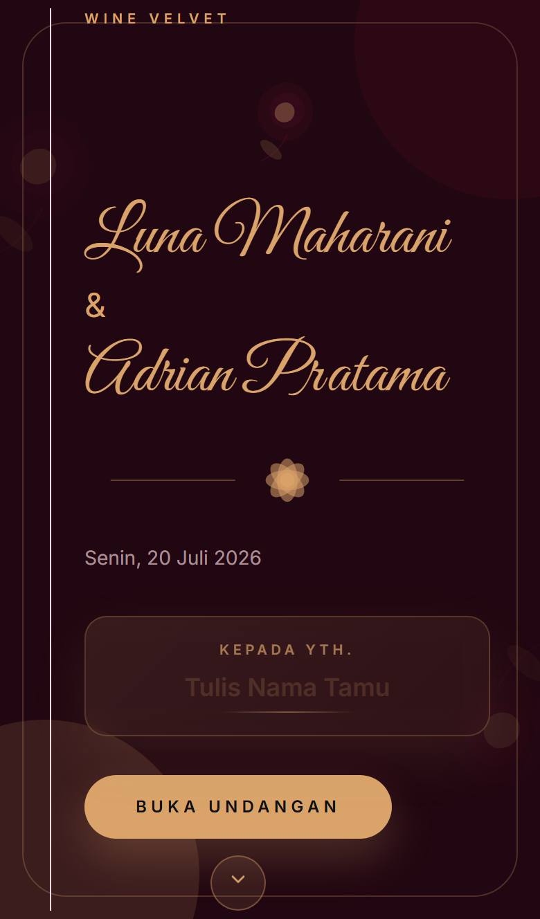 Pratinjau template undangan Rose Wine