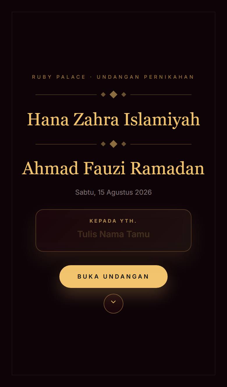 Pratinjau template undangan Ruby Palace