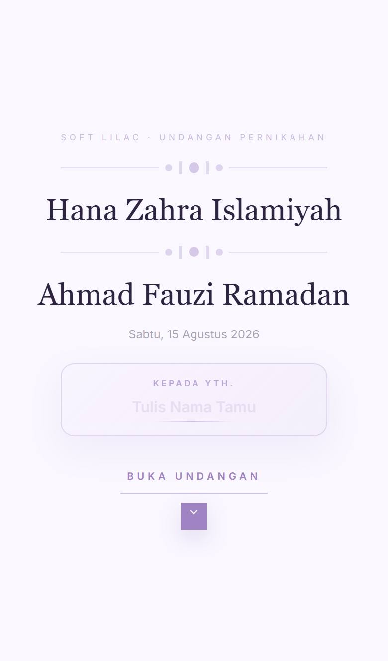 Pratinjau template undangan Soft Lilac