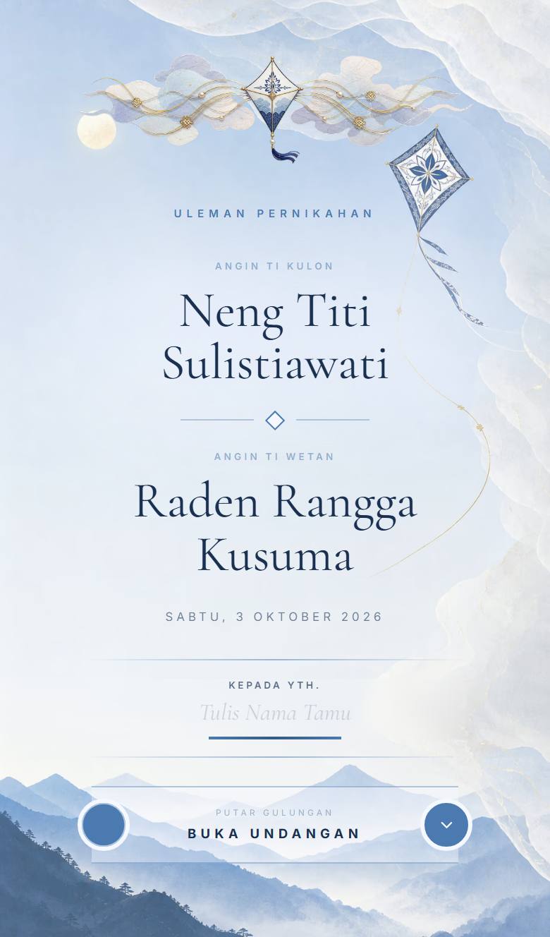 Pratinjau template undangan Sunda Mega Putih